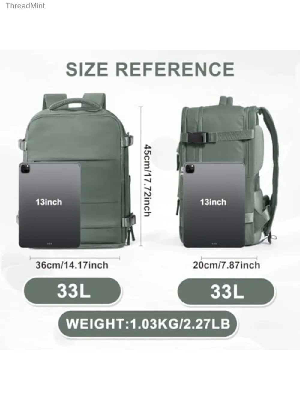 Large Waterproof Polyester Travel Backpack Carry On Laptop Gym Daypack